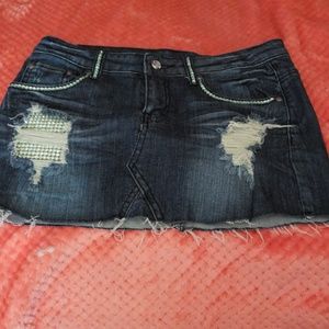 Denim mini skirt